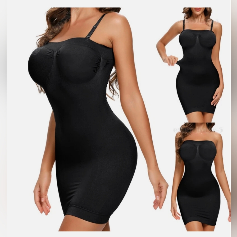 NWOT Seamless Black Women's Tummy Control Full Body Compression Shaper For Dress